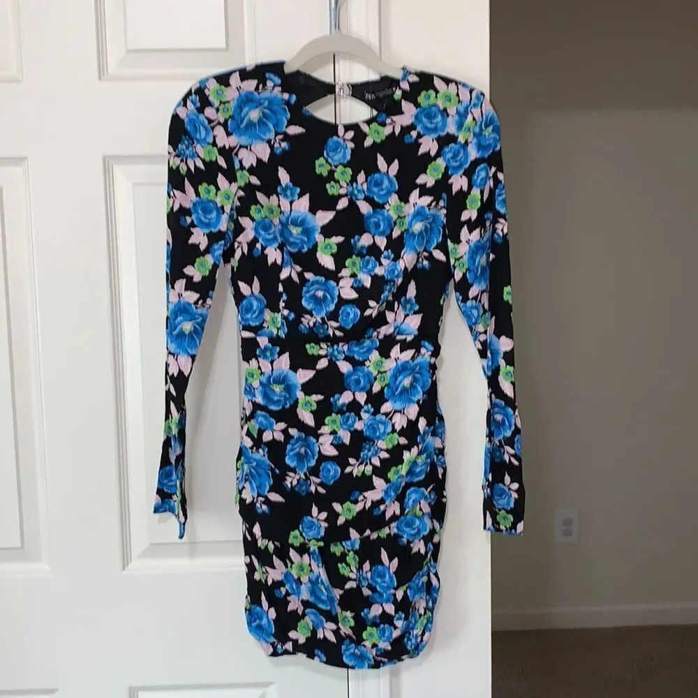 ZARA Floral Cutout Mini Dress NWT